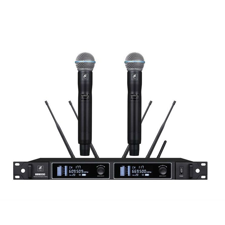 全智能自动调频真分集话筒一拖二GB9000