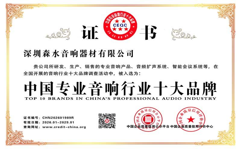 中国专 业音响行业十大品牌